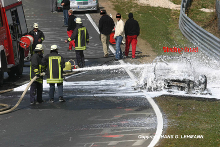 Audi R8 V10 quemado