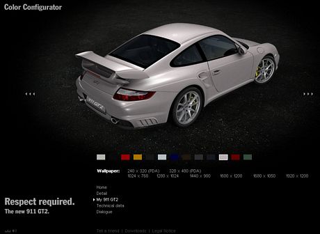 Micro-sitio del Porsche 911 GT2