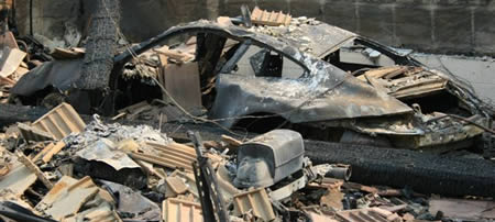 Burned Porsche 911