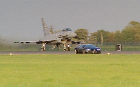 Previo del Bugatti Veyron vs EuroFighter por Top Gear