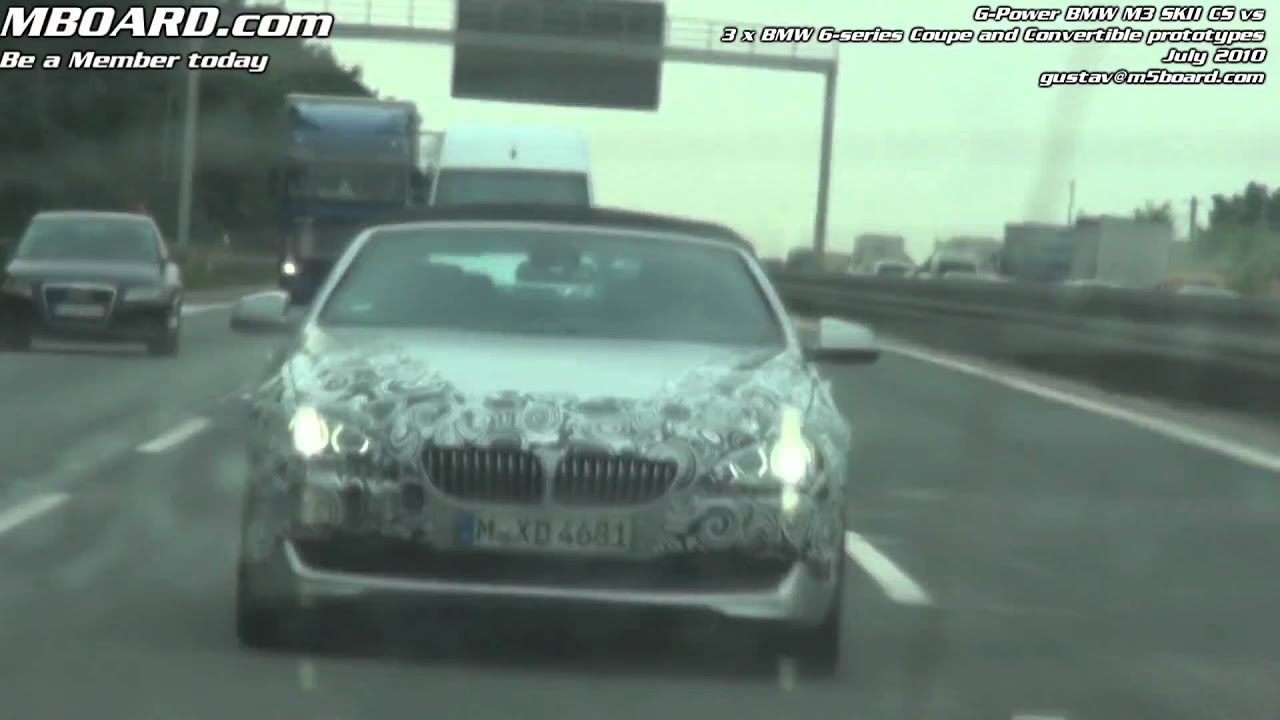 New BMW 6-series prototype Coupe and Convertible F13 chased by G-Power BMW M3 SKII CS DKG | DCT