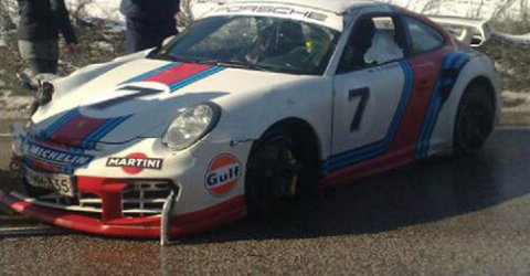 Porsche 997 GT2 Martini Edition destruído en un accidente