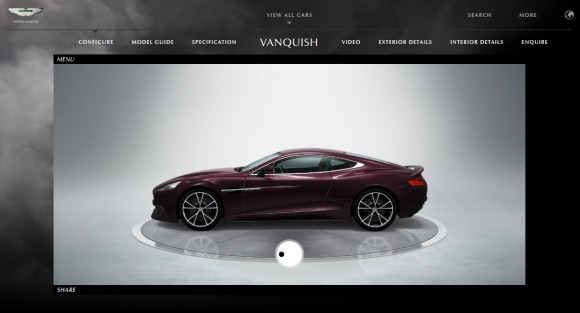Aston Martin lanza el configurado online del nuevo Vanquish
