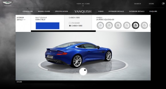 Aston Martin lanza el configurado online del nuevo Vanquish