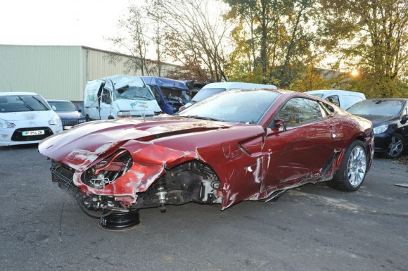 A la venta el Ferrari 599 GTB destrozado de Cristiano Ronaldo