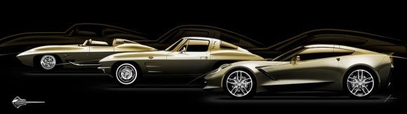 1957 Stingray racer concept 1963 Corvette Sting Ray  2014 Corvette Stingray