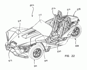 Una patente de Polaris nos muestra el diseño de un vehículo de tres ruedas