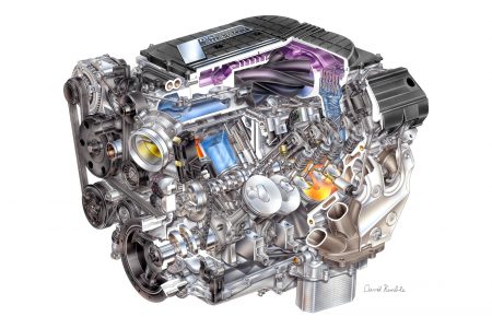 2015 "LT4" 6.2L V-8 AFM VVT DI SC (LT4) for Chevrolet Corvette Z,2015 "LT4" 6.2L V-8 AFM VVT DI SC (LT4) for Chevrolet Corvette Z06 - David Kimble Illustration,2015 "LT4" 6.2L V-8 AFM VVT DI SC (LT4) for Chevrolet Corvette Z