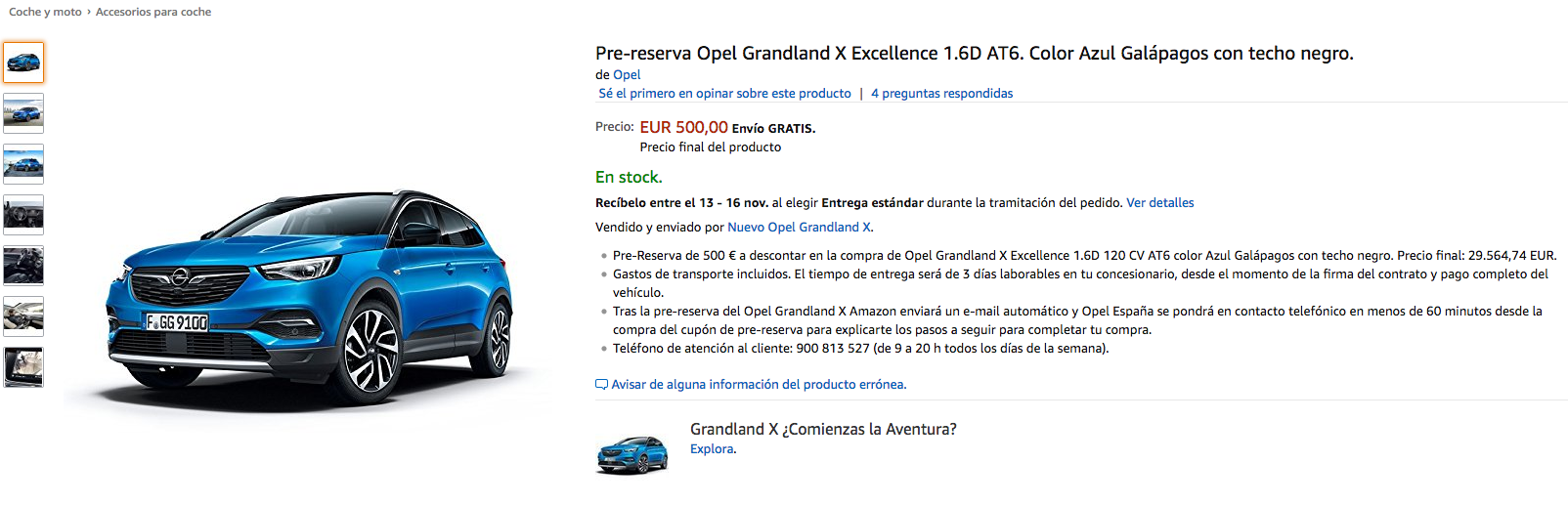 Comprar un Opel en España a través de Amazon ya es posible: Por el momento sólo una pequeña tirada de 20 unidades