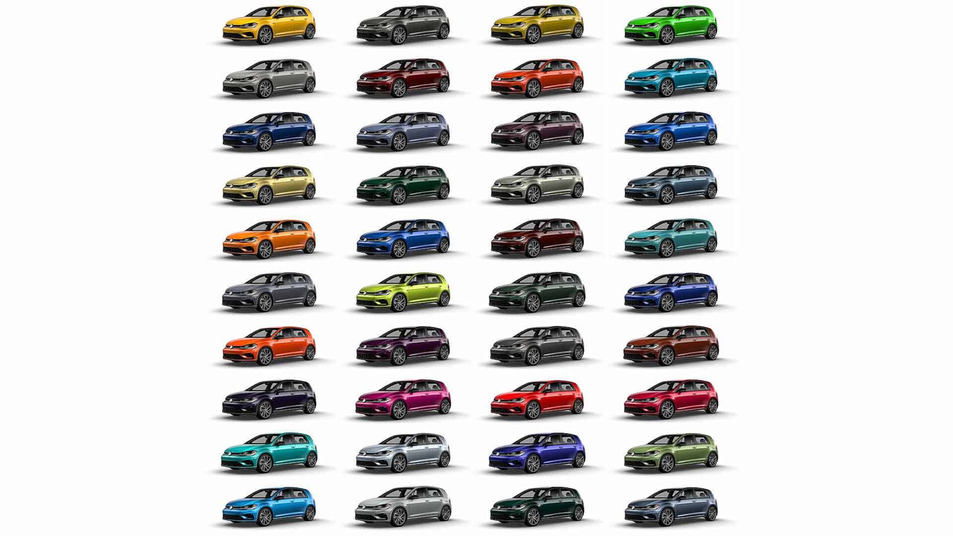 40 nuevos colores para el Volkswagen Golf R