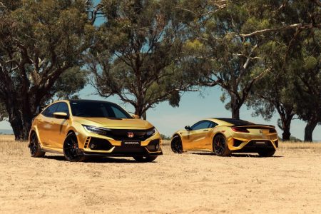 ¿Qué te parecen los Honda NSX y Type R vinilados de dorado por el 50 aniversario de Honda en Australia?
