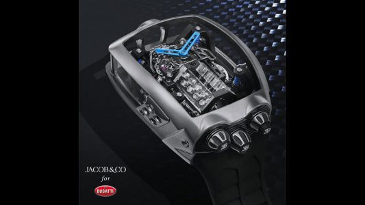 Este reloj tiene un pequeño motor W16 de Bugatti funcional en su interior, pero su precio es astronómico