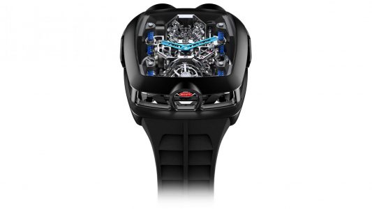 Este reloj tiene un pequeño motor W16 de Bugatti funcional en su interior, pero su precio es astronómico