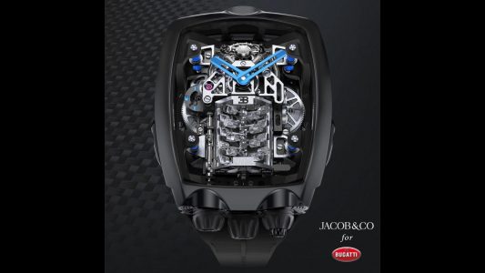 Este reloj tiene un pequeño motor W16 de Bugatti funcional en su interior, pero su precio es astronómico