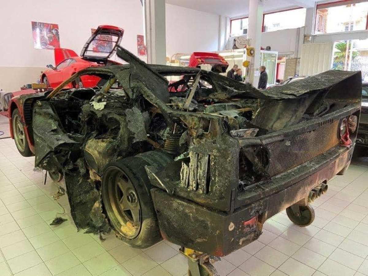 Fotos: Este es el estado del Ferrari F40 que se incendió en Mónaco hace algunos meses