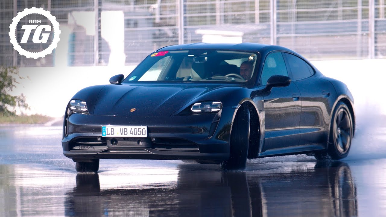 Chris Harris Drives RWD Porsche Taycan: World's Longest EV Drift Record Attempt | Top Gear