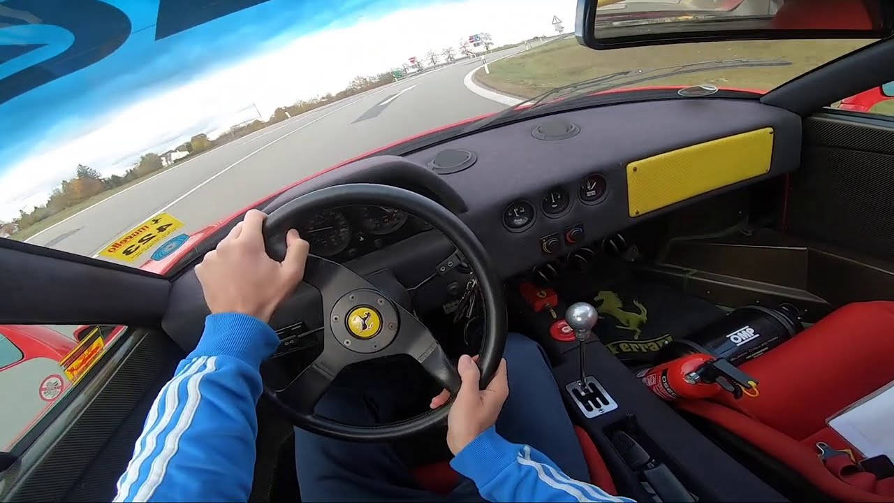 Ferrari F40 Straight Pipe Tubi LM Exhaust Autobahn POV + Tunnel Sound
