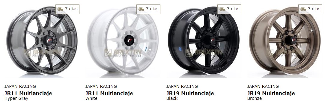 Llantas online Japan Racing, BBS, OZ y más con envío gratis