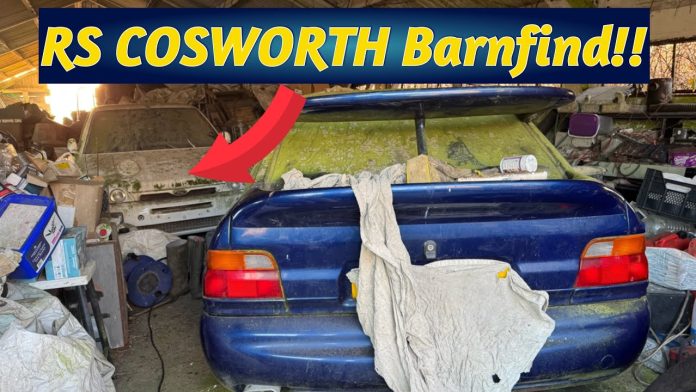 i found the most incredible ford rs cosworth abandoned barnfind ever found! one of a kind discovery!